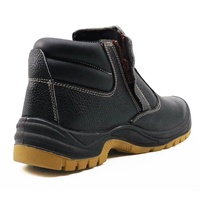 Chaussures de sécurité en cuir avec fermeture éclair, sans lacets, à semelle en PU antidérapante et résistante à l'huile, avec embout en acier et protection anti-perforation, pour le travail agricole (OEM)