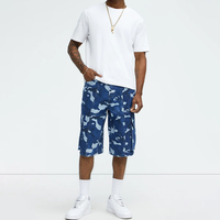 Shorts en jean baggy taille haute personnalisés XJYD avec logo, style streetwear Y2K pour hommes, poches cargo, jorts, jeans oversize pour skater