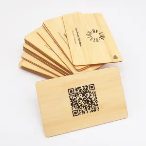 WOOD NFC BUSINESS CARD WITH UNIQUE QR CODE