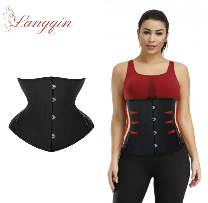 Langqin New Women Body steel bones belt lose weight corset lace up tight shaper body underbust corset