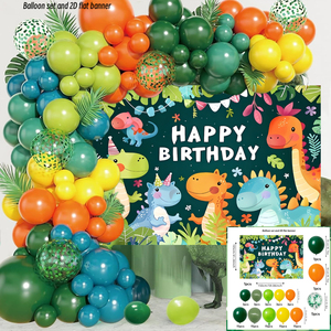 Set de 98 Piezas de Globos de Látex con Diseño de Dinosaurios <span class=keywords><strong>para</strong></span> Fondo de Cumpleaños, Kit de Arco de Globos <span class=keywords><strong>para</strong></span> Fiestas Infantiles - Product Image 1