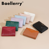BAELLERRY dompet pendek ramping wanita, dompet koin wanita, dompet ritsleting tempat kartu Mujer