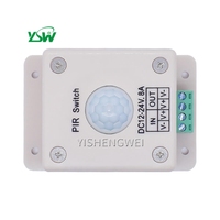 Interrupteur à détecteur de mouvement PIR 12V 24V 8A, infrarouge IR, photosensible, contrôle marche/arrêt, pour couloir et intérieur