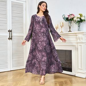 Nuovo Abito Estivo Floreale Casual da Donna Mediorientale Taglie Forti Semplice e Ampio in Poliestere Antistatico <span class=keywords><strong>per</strong></span> Commercio all'Ingrosso Transfrontaliero - Product Image 4