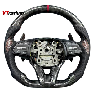 Volante Deportivo <span class=keywords><strong>de</strong></span> Fibra <span class=keywords><strong>de</strong></span> Carbono Real Personalizado con LED para Genesis G70, Accesorios Interiores para Auto, YTcarbon - Product Image 4