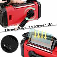 Radio portable d'urgence AM/FM 10000mAh avec chargeur solaire et manivelle, fonction SOS, radio Internet puissante