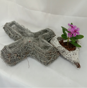 Panier en rotin de jardin à fleurs 1 pièce, <span class=keywords><strong>pour</strong></span> pots de fleurs, de forme croisée - Product Image 1