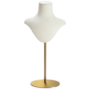 Présentoir à bijoux en microfibre velours, buste de présentation pour colliers, pendentifs, mannequin, support pour colliers ras-du-cou - Product Image 4