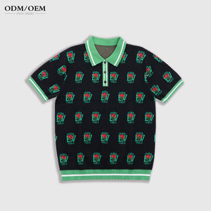 Suéter Personalizado con Logotipo OEM y ODM para Hombre, Jersey de Manga Corta, Tejido Calado, Suéter de Verano para Hombre - Product Image 1