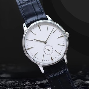 Montre d'affaires élégante pour homme, édition personnalisée, ultra-fine, en acier inoxydable, avec petite aiguille des secondes et mouvement à remontage manuel - Product Image 1