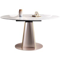 Ensemble de table à manger multifonctionnelle au design moderne en dalle de roche, extensible et rotative, carrée à ronde, pour petit appartement, maison et hôtel