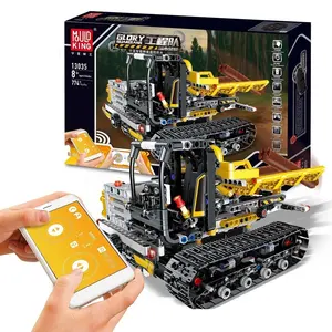 형 임금 기술설계 수송 차량 모형 장난감 구획 아이를 위한 전기 원격 제어 App 프로그램 빌딩 블록 세트