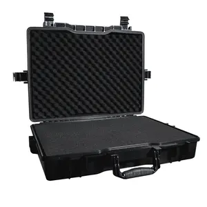 Étui rigide noir multifonctions en plastique étui de transport pour ordinateur portable équipement étui étanche boîte à outils