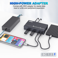 Sipolar A-173C Hub USB C 3.0 de 7 Puertos con Adaptador de Corriente, Estación de Carga Rápida para Teléfonos