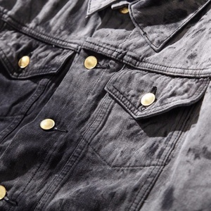 OEM Wholesale Guangzhou Male Oversized Bleached <b>Denim</b> Jacket <b>Coat</b> Custom Mens Acid Washed Bomber Jean Jackets - Product Image 5