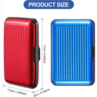Casing saku kartu berwarna logam aluminium, tempat dompet kartu kredit ID Bisnis tahan air untuk pria dan wanita