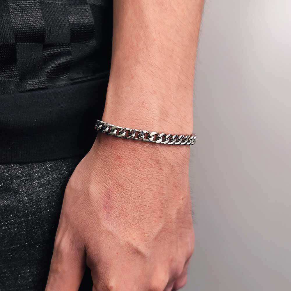 Steel (width 5mm) - bracelet 7 inches (length 17.78cm)