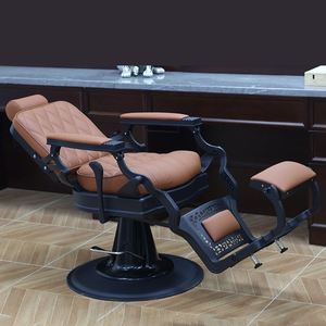 Heavy Duty Vintage Salon Barber <b>Chair</b> 200kg Integrated Die-Casting Frame 180° <b>Recline</b> One-Stop Salon Furniture for Salon Setup - Product Image 2