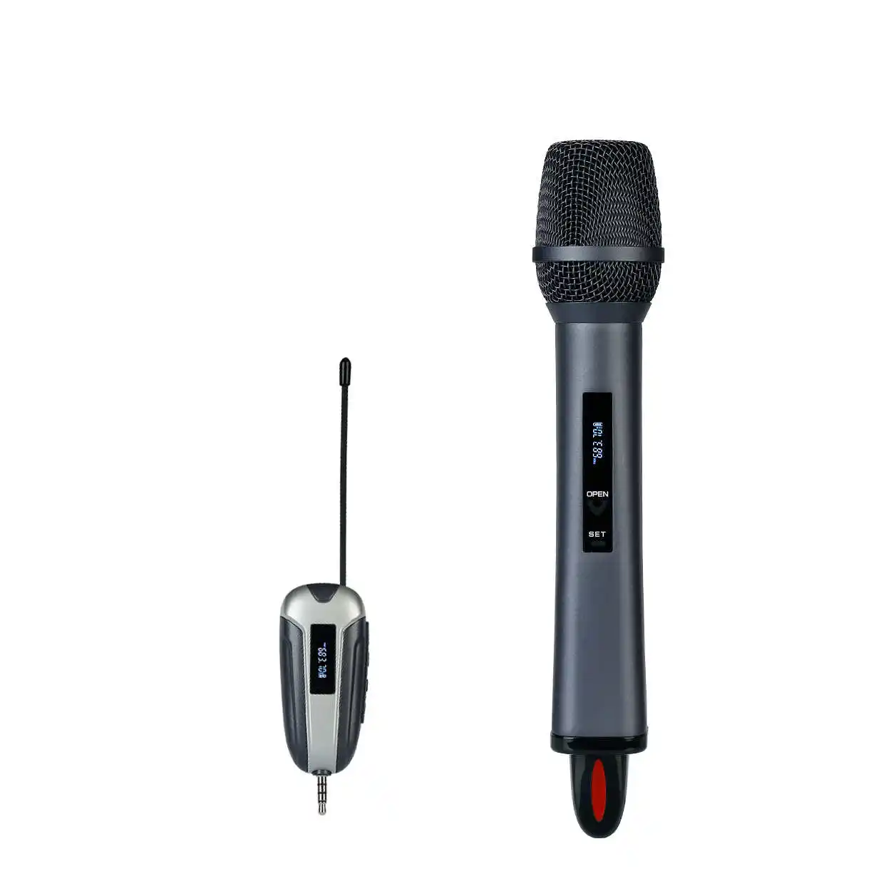 Mikrofon Genggam Isi Ulang Nirkabel UHF Baru untuk Perekaman Karaoke dengan Baterai Lithium untuk Sekolah Pesta Panggung Gereja