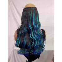 Perruque synthétique à 5 clips, cheveux longs bouclés, aspect naturel, fabriquée à la machine