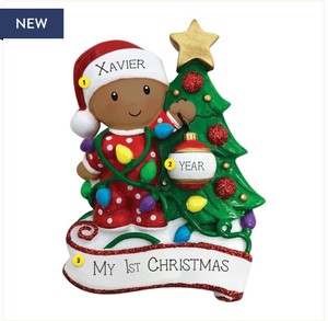 2023 il primo <span class=keywords><strong>natale</strong></span> personalizzato del bambino che decora l'ornamento dell'albero-afroamericano - Product Image 1