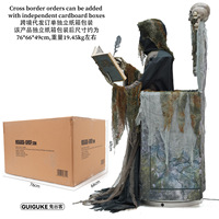 Décoration d'Halloween animatronique pour scène de maison hantée : Grand squelette meurtrier mécanique lumineux