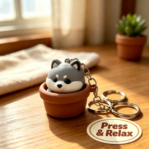 Porte-clés anti-stress créatif en forme de petit animal 3D à pression, jouet de décompression, pendentif décoratif - Product Image 1