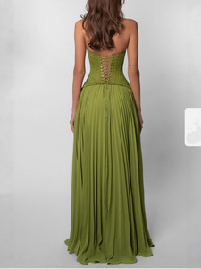 Nuovo Abito alla Moda e <span class=keywords><strong>Sexy</strong></span> con Schiena Scoperta, Collo all'Americana, Scollatura Profonda, Spalle Scoperte e Plissettato per Donne - Product Image 5