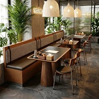 Ensemble table et chaises de restaurant coréen en bois massif Mountain Wild Wind pour restaurant de fondue et de hotpot