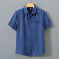 Baumwoll-Leinen-Hemden für Herren mit individuellem Logo, Sommer, lässig, arabischer Stil, Vintage, schnelltrocknend & UV-Schutz, lockere Passform, Großhandel