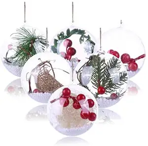 Wholesale Open Hanging Glass Balls Christmas Ornaments Clear Ornaments Balls, Diy Ornament Ball Transparent