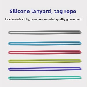 Cordon de suspension en silicone pour étiquette de bagage, haute élasticité, pour cartes, gris/bleu/rose, vente en gros fabricant - Product Image 1