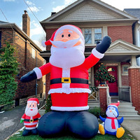 Publicité de Noël en plein air, Grinch géant gonflable avec chapeau pour décorations de jardin, décoration de Noël