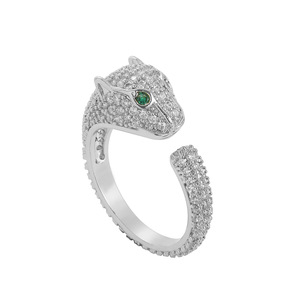 BES Hiphop vergoldet verstellbarer Kupfer <span class=keywords><strong>ring</strong></span> Tier Leopard Schlange Zirkon Schmuck Geschenk für Mann und Frau Fingerringe - Product Image 2