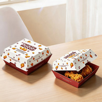 Boîte à emporter en papier à clapet personnalisée, boîte d'emballage jetable pliable de qualité alimentaire pour la restauration et les plats à emporter