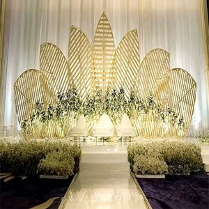 Inspiring Indoor Decor with Metal Backdrops Elegant Indoor <b>Wedding</b> Stage Metal Backdrops Bridal Stage Backdrop with Metal <b>Frames</b> - Product Image 1