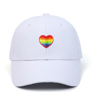 Vente en gros Chapeau de papa camionneur réglable en coton unisexe Casquettes de sport Lgbt Casquette de baseball brodée arc-en-ciel Gay Pride - Product Image 5