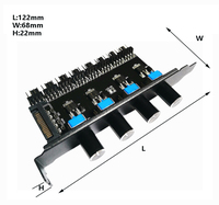 Controlador de ventilador manual de 8 puertos SATA/IDEPowered Hub con 4 ajustadores de velocidad de perilla para ventiladores de caja de PC de 3/4 pines