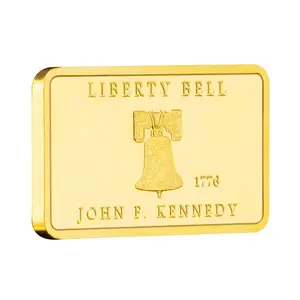 America Liberty Bell 1776 Kennedy United We Stand Don't Tread On Me Commemorative Coin Gold Plated Golden Bar Collection