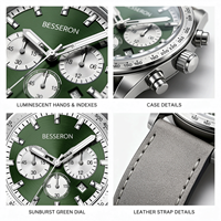 Montres à quartz pour hommes avec bracelet en cuir véritable OEM ODM, cadran chronographe personnalisé, fabricants de montres sur mesure
