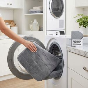 Ensemble de tapis de salle de bain en mousse à mémoire de forme 2 pièces, super doux, absorbant, séchage rapide, lavable en machine, antidérapant, gris (17x24 31.5x20 pouces) - Product Image 4