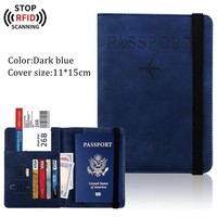 Pemegang paspor OEM pabrik Tiongkok-kulit PU dengan perlindungan RFID, pemegang kartu, saku uang-Ideal untuk perjalanan