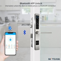 Serrure de porte française numérique pour patio, serrure intelligente WiFi APP TTLock, code d'accès par empreinte digitale, carte, crochets intelligents, serrure de porte coulissante, quincaillerie de porte