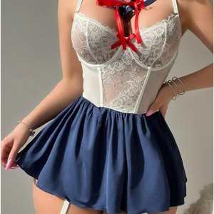 Sexy Cut Out <strong>Sailor</strong> Costume Kawaii School Girl Dress Lingerie Set Role Play Cosplay <strong>Outfit</strong> for <strong>Women</strong> Halloween Christmas Party - Product Image 3