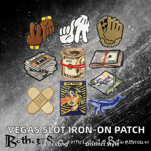Direct Factory Price Wholesale Sewon Patches Garments Iron Embroidery Las Vegas Dollar Gambling Slot Fabric <b>Flower</b> Alphabet Hat - Product Image 2
