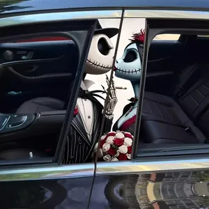 Autocollants créatifs en PVC auto-adhésifs pour la décoration extérieure de voiture, autocollants pour montants B de voiture, Jack Skellington, <span class=keywords><strong>Sally</strong></span>, pour voitures - Product Image 4