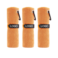 Serviette de golf en microfibre en gros, serviette de golf personnalisée à séchage rapide, serviette de golf noire durable avec logo personnalisé