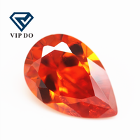 Qualité 5A 2x3mm-10x14mm, taille poire orange/orange rouge zircone cubique pierres précieuses en vrac en forme de poire synthétique découpées à la machine pierres CZ