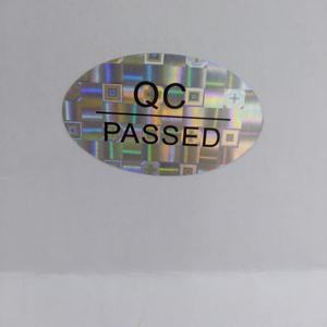 Holografische Waterdichte Label Stickers Op Maat Voor Magazijn Of Transport Kwaliteitscontrole <span class=keywords><strong>Qc</strong></span> Doorgegeven Stickers Verpakkingsetiketten - Product Image 2