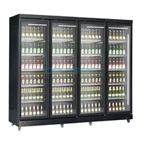 Réfrigérateur commercial à température unique, refroidissement par air, 4 portes, électrique, capacité 2000L, pour boissons énergisantes, présentoir promotionnel